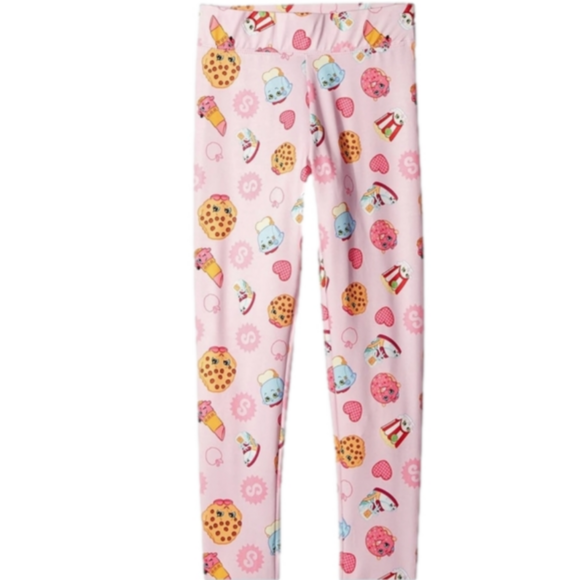 Girl's Shopkins Stretch Pull on Leggings, Pink Multi, Size 4 - Picture 1 of 7